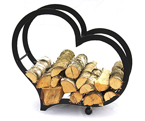 DanDiBo Kaminholzregal Herz Kaminholzständer 65 cm Holzkorb Kaminholzhalter Holzregal - 7