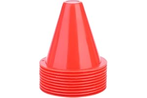 DeWin 10Pcs Cone de Signalisation, Slalom Cônes Accessoires de Support de Marqueur Plastique pour Cônes d'entraînement de Football 8.50 * 8.50cm(Rouge)