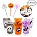 Produktbild PBPBOX 72 Packung Halloween Essens Spießchen auflagen mit Glitzerspinnen, Kürbis Schädeldesign