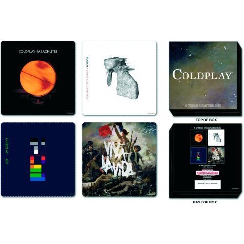 Coldplay 4 Drinks Coaster Set 4 Album Covers Logo Fan Gift Box CD 100% Official