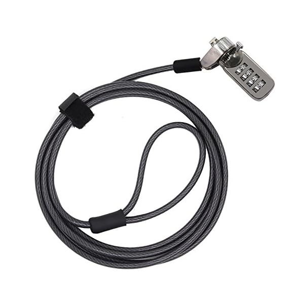 CaLeQi Combination Security Lock Cable for Notebook Laptop Pc Computer Monitor lcd - 2m Cable Black (1pcs)