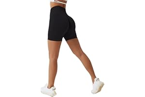 Arkim Sport Shorts Damen, Scrunch Butt High Waisted Kurze Sporthose Damen, Push Up Booty Nahtlos Biker Yoga Leggings Fitness Gym Shorts