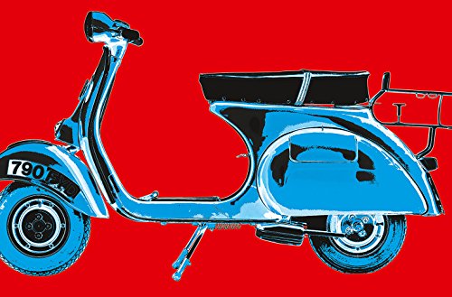 Fototapete, Bildtapete, VESPARAMA, Pop-Art-Tapete, bunte Vespa-Roller als Poster Kunstbild, 115x175cm, 1-teilig, gestochen scharfe XXL-Ansicht verfügbar. - 3