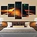 Produktbild mmwin HD Drucke Dekoration Leinwand Planeten Nacht Hintergrund 5 Stücke Wandkunst Landschaft Modulare Bilder Kunstwerk Poster