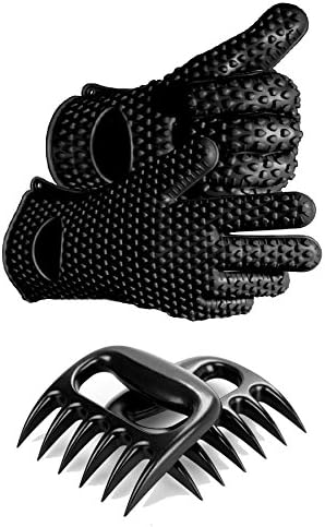 Get it Before XMAS FANYI Bear Claw Meat Claws Shredder Handlers Forks + Silicone Oven Gloves(1 Bear Claw + 1 pair of Silicone Glove)