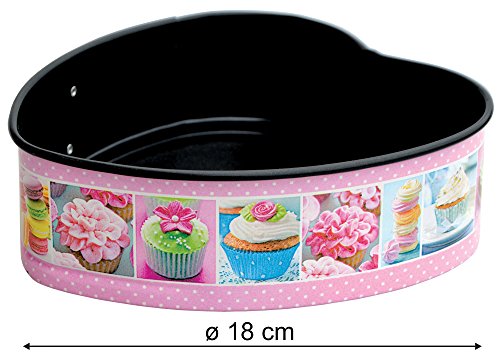Preisvergleich Produktbild Springform Cupcake - Ø 18 cm, Herz, Rosa