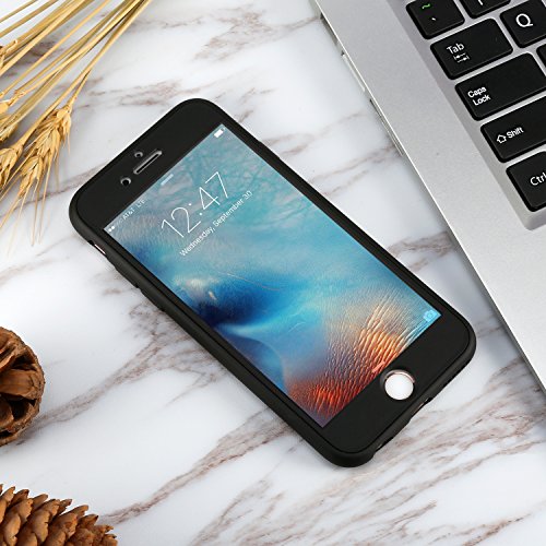 Funda de iPhone 6  6s Carcasa   Leathlux iPhone 6s Silicona Gel Cover Caso Bumper Shock-Absorci  n Protectora de Cubierta para iPhone 6   6s Negro