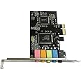 SOLUSTRE PCIe Sound Card, 5.1 Internal Sound Card 3D Stereo PCI-e Audio Card with Low Profile Bracket for PC 10 CMI8738 Chip 32/64 Bit Sound Card PCI Express Adapter