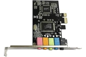 SOLUSTRE PCIe Sound Card, 5.1 Internal Sound Card 3D Stereo PCI-e Audio Card with Low Profile Bracket for PC 10 CMI8738 Chip 32/64 Bit PCI Express Adapter