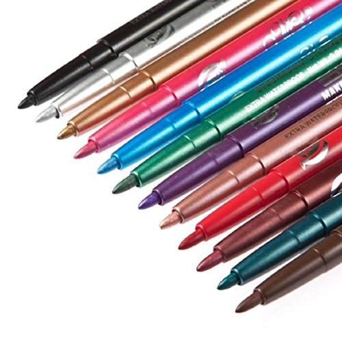 Vovotrade 12 Stück bunte Frauen Lidschatten Langlebig Eyeliner Make-up kosmetische Werkzeuge