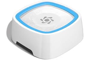 DOBIGER Domkan Bebedero Perro Antigoteo, 1,5L Bebedero Antisalpicaduras Perro, Bebedero para Perros y Gatos, Azul