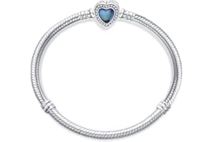 KUNSIR Moments 925 Sterling Silver Snake Chain Bracelets fit Pandora & European Bracelets Charms Bead Silver Bracelet for Women