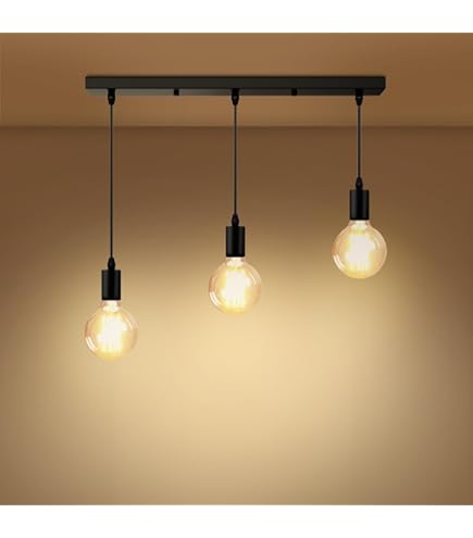 DC Voltage Retro Style Ceiling Light, Loft 3 Head Chandelier - View #8