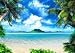 Produktbild XXL Poster 100 x 70cm (SF206) magical coast / Insel Küste Palmen Strand, weißer Sand, blauer Himmel (Lieferung gerollt!)