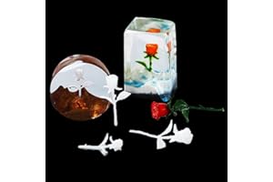 iSuperb 4 Pcs Remplisseur de Résine de Roses 3D Mini, Resin Filler Remplisseur Matériel Plastic 3D Paper pour Décoration de Bijoux Artisanat Fabrication (4 Remplisseur)