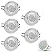 Produktbild 5er SET STAR Rund Matt-Chrom / Silber 230V LED inkl. LED 4W Warmweiß inkl. GU10 Fassung (15cm Anschlusskabel) SMD Decken Einbaustrahler Einbauspots Deckenspots Aluminium gebürstet