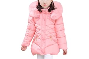 ShallGood Abrigo de invierno para niña, chaqueta de plumón, abrigo de otoño e invierno, abrigo con capucha cálido para niños, abrigo de plumón, parka, ropa de abrigo larga, chaqueta para niños