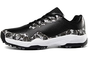 XUANKE Men's Golf Shoes Women's Spiked Shoes Waterproof Casual Sneakers Professional Non-Slip Outdoor Spiked Trainers for Golf Training Comfortable Breathable