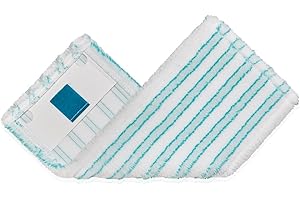 Leifheit Clean Twist M ERGO micro duo Panno mop in microfibra, Ricambio panno lavapavimenti con setole speciali, Mop ricambio ideale per pavimenti lisci