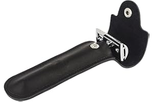 vepoty Leather Razor Case Portable Razor Protective Case Shaving Travel Pouch Razor Carrying Case for Men