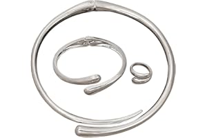 XFSRG Lacrima Parure Gioielli Donna Placcato Oro Argento Collana Bracciale Anello Regolabile Set di Gioielli Regalo per Donne e Ragazze