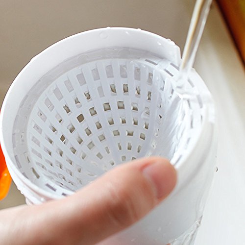 TAMUME 600ml Saft- & Zitruspressen Manueller Zitruspresse mit Becher, Deckel und Filter, Orange Presse für Frischen Fruchtsaftbecher – Kein Splatter, Kein Chaos (Orange) - 6