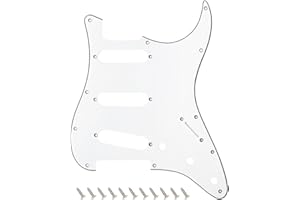 Banworks 3 plis Strat SSS Pickguard 11 trous pour guitare électrique Pickguard Scratch Plate pour USA/Mexique Modern Style Standard Stratocaster ST JT/HB-01 Blanc