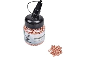 TRISCHITTI Lot de 1000 balles en acier métal 6 mm JS tactical cuivrés antirouille calibrés et polis pour pistolets de fusil Soft air 0,90 g