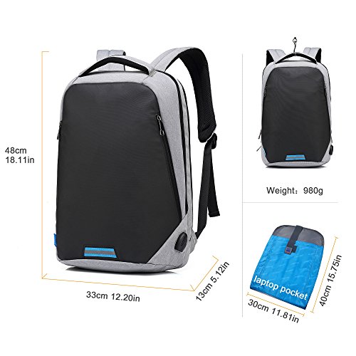15 6 Zoll Business-Laptop-Rucksack mit Anti-Dieb-Rei  verschluss und USB-USB-Ladeanschluss  wasserdichte Reisen Backpack College Tasche mit versteckte
