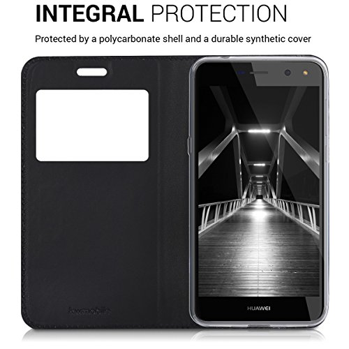 kwmobile Funda para Huawei Y6 2017 - Carcasa de Cuero sint tico con Ventana - Case con Solapa Negro reviews kwmobile Funda para Huawei Y6 2017 - Carcasa de Cuero sint tico con Ventana - Case con Solapa Negro