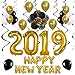 Produktbild QILICZ Geburtstag Abschluss Party Deko 2019 - Pompoms Blumen, Spiral Girlanden,Luftballon,Foil Party Swirls, 2019 Anzahl Luftballon für Geburtstag,Graduierung Abschlussfeier Party,Hauptdekorationen