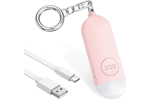 Ankilo Allarme Personale, Allarme di Sicurezza Personale, 130 dB Allarme Tascabile Portachiavi, Allarme di Sicurezza di Emergenza con Lampada LED, Rosa