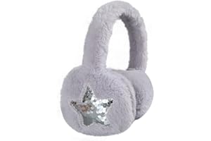 Surakey Earmuffs Winter Warm Ear Muffs Plush Padded Ear Warmer Sequin Stars Earmuffs Cold Protection for Kids Baby Girl Boy (Grey)