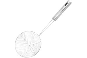 UPKOCH Hemoton Stainless Steel Fine Mesh Strainers Skimmer Sieve Ladle for Noodles Spaetzle Pasta Chips (13cm) 1pcs