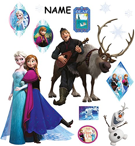 13 Stück: Wandsticker _ “ Disney die Eiskönigin – Frozen “ – selbstklebend + wiederverwendbar – Aufkleber für Kinderzimmer – Wandtattoo / Sticker – völlig unverfroren Prinzessin Elsa Anna Arendelle – Olaf – Mädchen & Jungen – Kinder – Wandaufkleber – Postersticker – Deko – Poster – Tattoo - 3