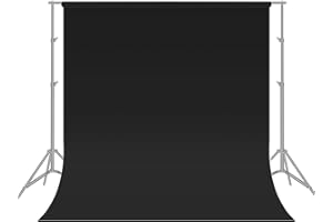 Sfondo Nero Foto Video 3 x 3m, Bonvvie Sfondo Fotografico Resistente Alle Rughe, Lavabile Sfondo Mussola per Studio Fotografia, Televisione, Zoom, YouTube, Riunioni Online
