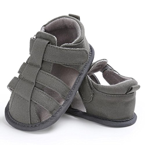 IMJONO Bébé Chaussures, Été Décontractée Chaussettes à Lacets Douces pour Filles garnies Sandales de Plage (0-6 Mois, Gris)