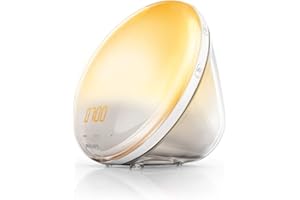 Philips Plastic Wake-Up Light Alarm Clock Coloured Sunrise Simulation, 5 Sounds and Radio Function - HF3520/01