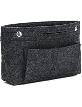 VANCORE Taschenorganizer Handtaschen Organizer Innentaschen für Handtaschen, 8 Fächer (Dunkelgrau, Klein)