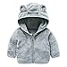 Produktbild HUIHUI Kinder Baby Kleidung, Mantel schwarz jacken Mädchen Jungen große größen Fleece-Kapuzenjacke (Grau,0.5-1Jahre)
