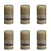 Produktbild bolsius 103867590322 'Rustik' Stumpenkerze, 13 x 7 cm, beige (6 Stück)