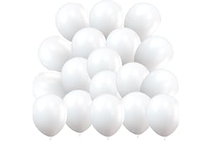 JOAKAUI White Balloons, 12" Round White Balloons 50 Pcs Latex White Balloons for Birthday Wedding Party Bar Festival Event Carnival Decorations
