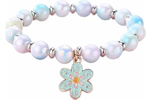 ARHZ ARH 1Pcs Niña Pulseras, Niñas colorido unicornio pulsera, pulsera de cuentas del arco iris para los regalos de cumpleaños, niños después de las coronas del partido