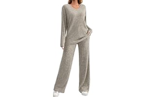 DURINM Décontracté Femme Ensembles Survetement de détente Yoga Sportswear Pantalon Loungewear Set Yoga Fitness Jogging Survêtement à Manches Longues Haut et Pantalon 2 Pièce