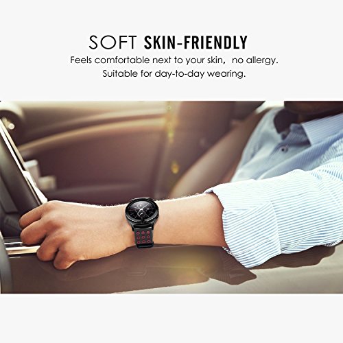 Woodln Silikon Smart Watch Strap Zubehör Uhrenarmband Armband für Pebble Time / Pebble Time Steel / Motorola 360 2nd Gen / Samsung Gear 2 R380 R381 R382 / LG G Watch W100 / LG G Watch R W110 / LG Watch Urbane W150 / Asus ZenWatch / Asus Vivowatch (Purple) - 5