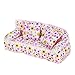 Produktbild yshon Mini Möbel Blume Sofa Couch mit 2 Kissen, für Barbie Puppe Haus Zubehör