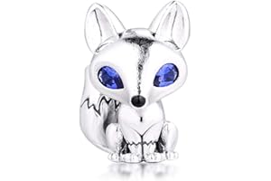 PANDOCCI 2020 pré Automne Renard aux Yeux Bleus Perle Animale 925 Argent Bricolage Convient aux Bracelets Pandora Originaux Bijoux de Mode de Charme