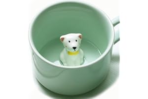 LUCKYSE Śliczny ceramiczny kubek do kawy 3D w kształcie zwierzęcia - Baby Animal Indoor, najlepszy kubek biurowy i prezent urodzinowy - 8 oz Rozmiar S: