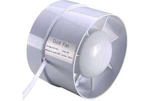 SAILFLO 100 mm extracteur d'air silencieux 12W 130m³/h économe en énergie à flux mixte ventilateur de conduit pour bain, évents, serres, tentes (4 inch)