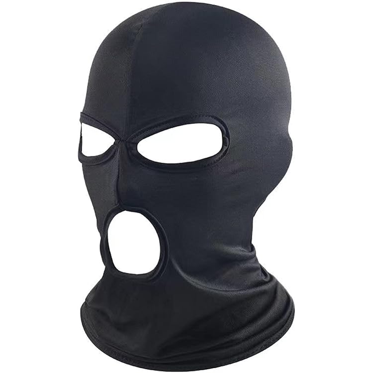 GSHLLO 2 Pcs 3 Hole Full Cover Mask Open Eyes Mouth Mask Black Cosplay Costume Hood Motorcycle Bike Face Mask Breathable Halloween Party Mask Headgear For Adult 7 thumbnail image